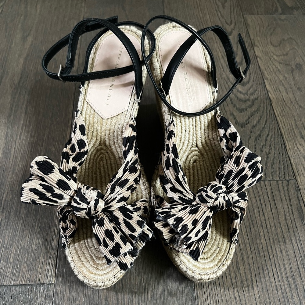 Loeffler Randall Charley Espadrille wedge sandals in leopard print